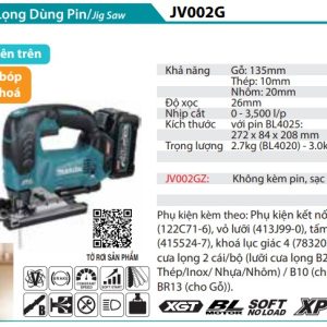 Makita JV002GZ Máy Cưa Lọng Dùng Pin 40V Max